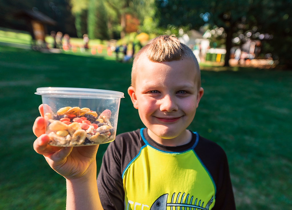 Lucius shows his trail mix