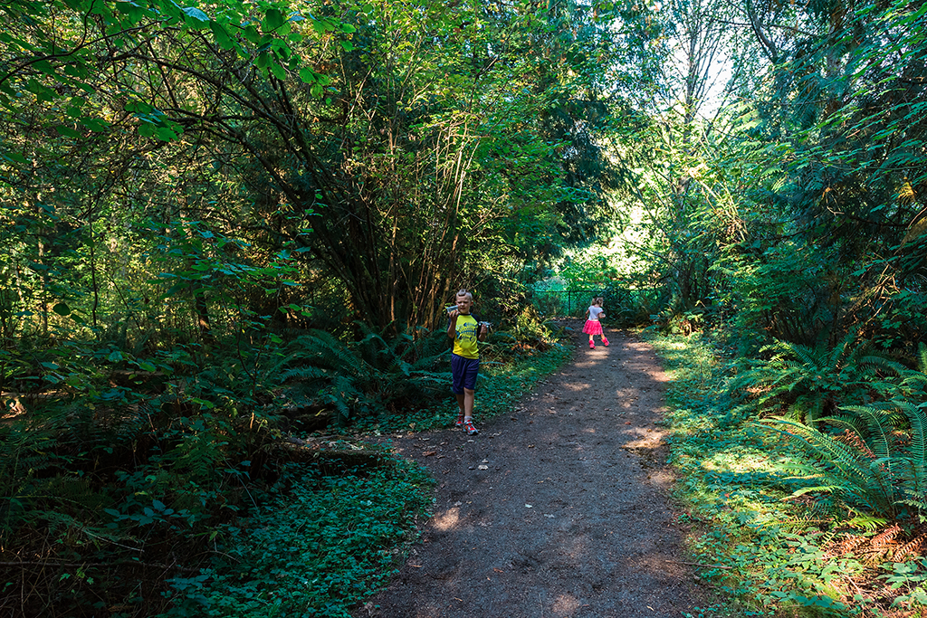 Lucius and RayRay on trail