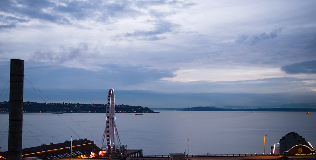 Seattle around sunset