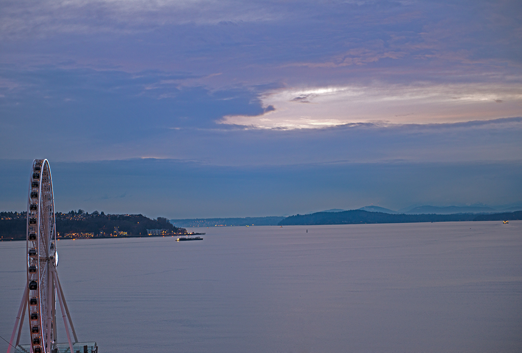 Seattle around sunset