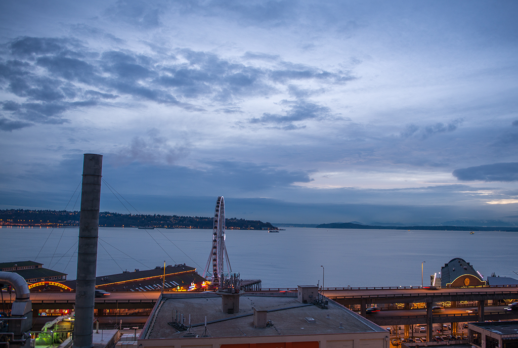 Seattle around sunset