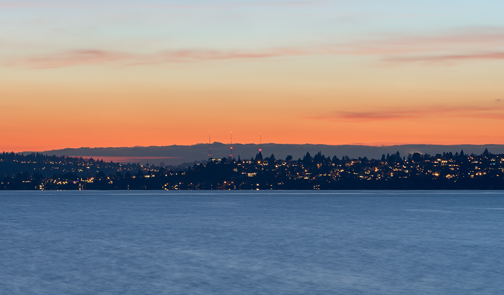 Queen Anne sunset from Kirkland